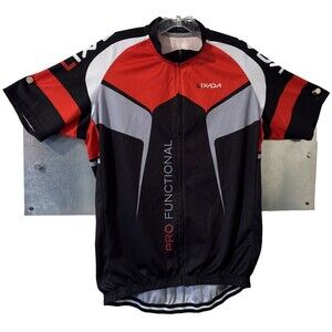 Cycling Spin Jersey Mesh XLarge Black Full Zip Activewear Short Sleeve Lixada